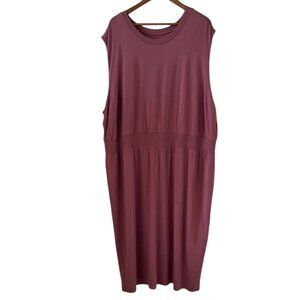 Athleta NEW Santorini Cinch Dress In Mauve Rose Size 3X